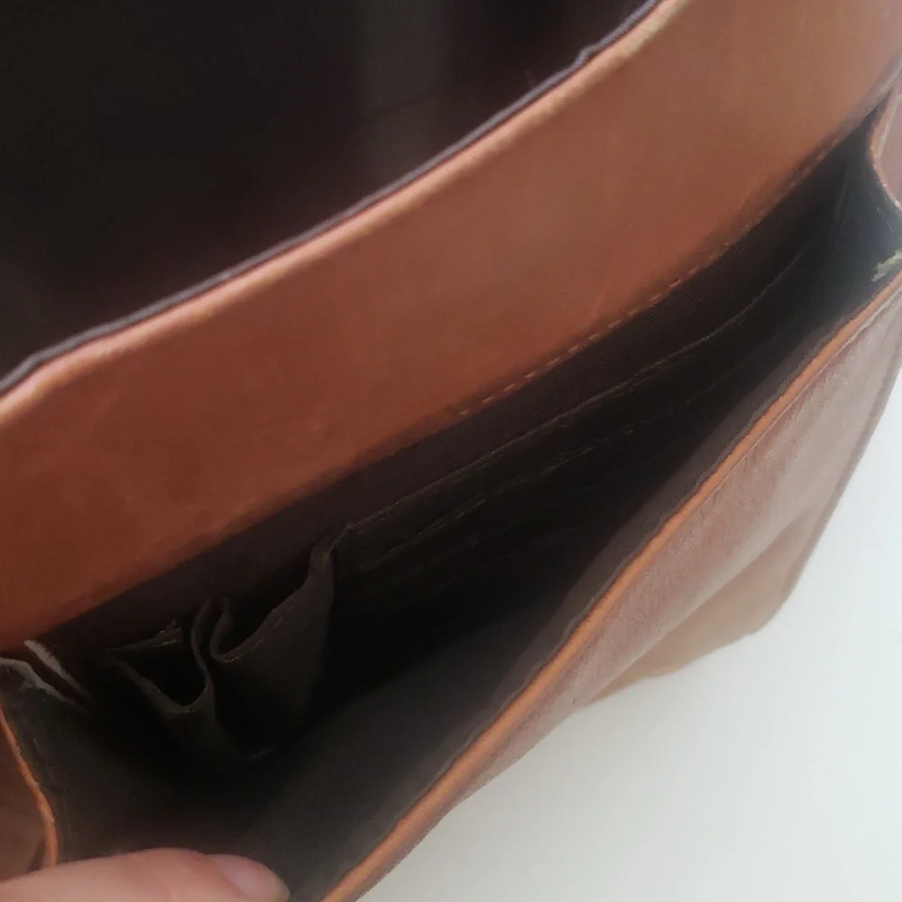 Kenneth Cole Brown Leather Shoulder Briefcase